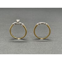 Ladies 9ct Yellow Gold Diamond Ring Wedding Set (Pre-Owned)