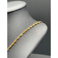 Unisex 21ct Yellow Gold Singapore Link Necklace + Pendant (Pre-Owned)