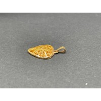 Ladies 21ct Yellow Gold Leaf Heart Pendant (Pre-Owned)