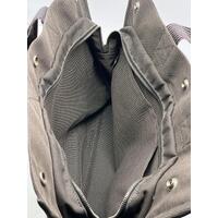 Hermes Canvas Herline MM Tote Bag Shoulder Bag Black Grey Classic Design