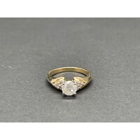 Ladies 14ct Yellow Gold Diamond Ring (Pre-Owned)