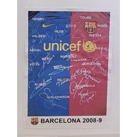 FC Barcelona 2008-09 Lionel Messi Signed Jersey and Team Auto Framed COA