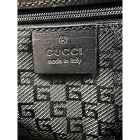 Gucci Top Flap Suede Bamboo Handle Handbag for Women in Black Finish