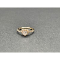 Ladies 14ct Yellow Gold Pandora Heart Ring (Pre-Owned)