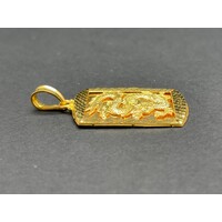 Unisex 24ct Yellow Gold Dragon Pendant (Pre-Owned)