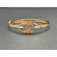 Ladies 18ct Yellow Gold Hinged Bangle (Pre-Owned)