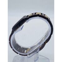 Elite Ladies Brown Yellow Vintage Quartz Metal Band Analog Watch