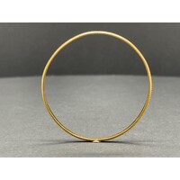 Ladies 22ct Yellow Gold Round ORO Bangle (Pre-Owned)