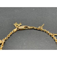 Ladies 14ct Yellow Gold Belcher Link Charm Bracelet (Pre-Owned)