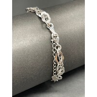 Ladies 18ct White gold Fancy Link Bracelet