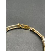 Ladies 9ct Yellow Gold Fancy Bar Link Bracelet