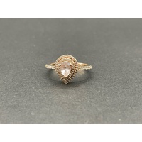 Ladies 9ct Rose Gold Pear Shape Ring