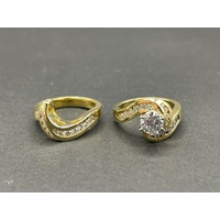 Ladies 18ct Yellow Gold Diamond Wedding Ring Set