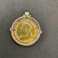 Unisex 22ct Yellow Gold Half Sovereign Pendant