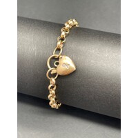 Ladies 9ct Yellow Gold Belcher Link Bracelet