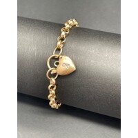 Ladies 9ct Yellow Gold Belcher Link Bracelet