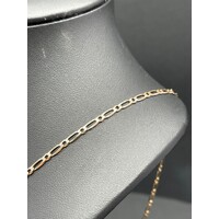 Ladies 9ct Yellow Gold Figaro Link Necklace & Cross Pendant
