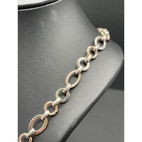 Ladies 9ct Two Tone Gold Fancy Link Necklace