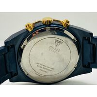 Guess Jolt Chronograph Analog Blue Dial Blue Steel Bracelet Mens Watch W0377G4