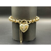 Ladies 10ct Yellow Gold Belcher Link Bracelet
