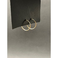 Ladies 9ct Yellow Gold Round Hoop Earrings