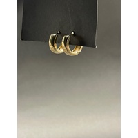 Ladies 9ct Yellow Gold Round Huggie Hoop Earrings
