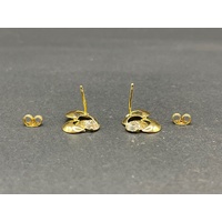Ladies 18ct Yellow Gold Cubic Zirconia Stud Earrings
