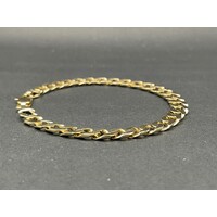 Mens 9ct Yellow Gold Curb Link Bracelet