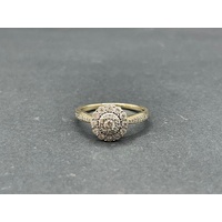 Ladies 9ct Yellow Gold Diamond Cluster Ring