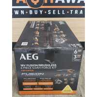 AEG 18V FUSION Brushless 6 Piece 5.0Ah FORCE Kit A18FX6B152B Power Tools