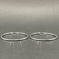 Large View Ladies 9ct White Gold Round Hoop Earrings
