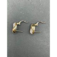 Ladies 9ct Yellow Gold Diamond Hinged Earrings