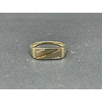 Mens 9ct Yellow Gold Signet Diamond Ring