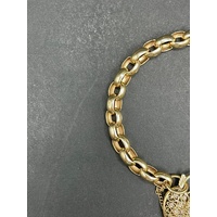 Ladies 9ct Yellow Gold Oval Belcher Link Bracelet