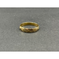 Unisex 9ct Yellow Gold Pattern Band Ring