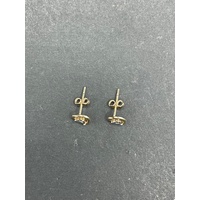 Ladies 9ct Yellow Gold Heart Shape Stud Earrings