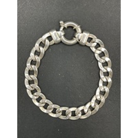 Mens 925 Sterling Silver Curb Link Bracelet