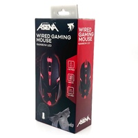 Asena Wired Gaming Mouse Rainbow LED Ergonomic 2400 DPI USB PC Optical