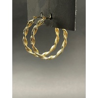 Ladies 9ct Yellow Gold Round Hoop Earrings