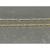 Ladies 9ct Yellow Gold Figaro Link Necklace & Heart Pendant