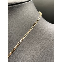 Ladies 9ct Yellow Gold Figaro Link Necklace & Dragonfly Pendant