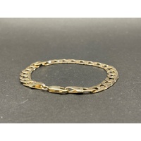 Mens 9ct Yellow Gold Curb Link Bracelet