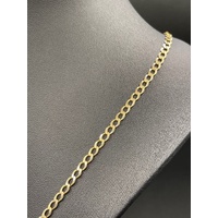 Unisex 9ct Yellow Gold Flat Curb Link Necklace