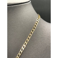 Unisex 9ct Yellow Gold Square Curb Link Necklace