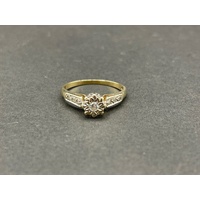 Ladies 9ct Yellow Gold Diamond Ring