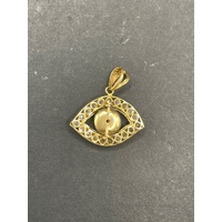Ladies 18ct Yellow Gold Evil Eye Pendant