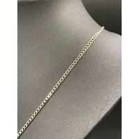 Unisex 9ct Yellow Gold Curb Link Necklace with Crucifix Pendant