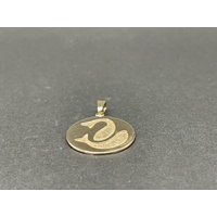 Unisex 9ct Yellow Gold Round Pisces Pendant