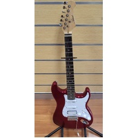 Artist Leo 6 String Right Handed Electric Guitar Deep Red with Soft Case