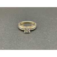 Ladies 9ct Two Tone Gold Diamond Ring